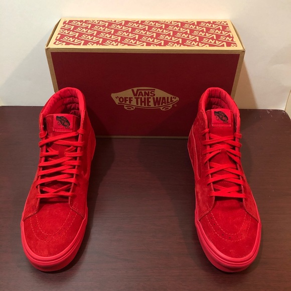 Vans SK8 Hi Nubuck, Red, Various Sizes - Picture 3 of 14
